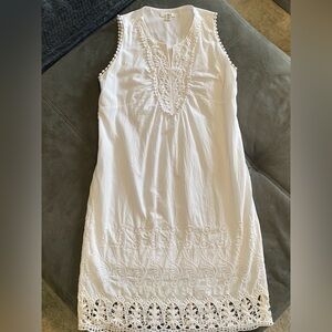 Cato White Eyelet Lace Sleeveless Boho Sundress Embroidered Summer Dress 10